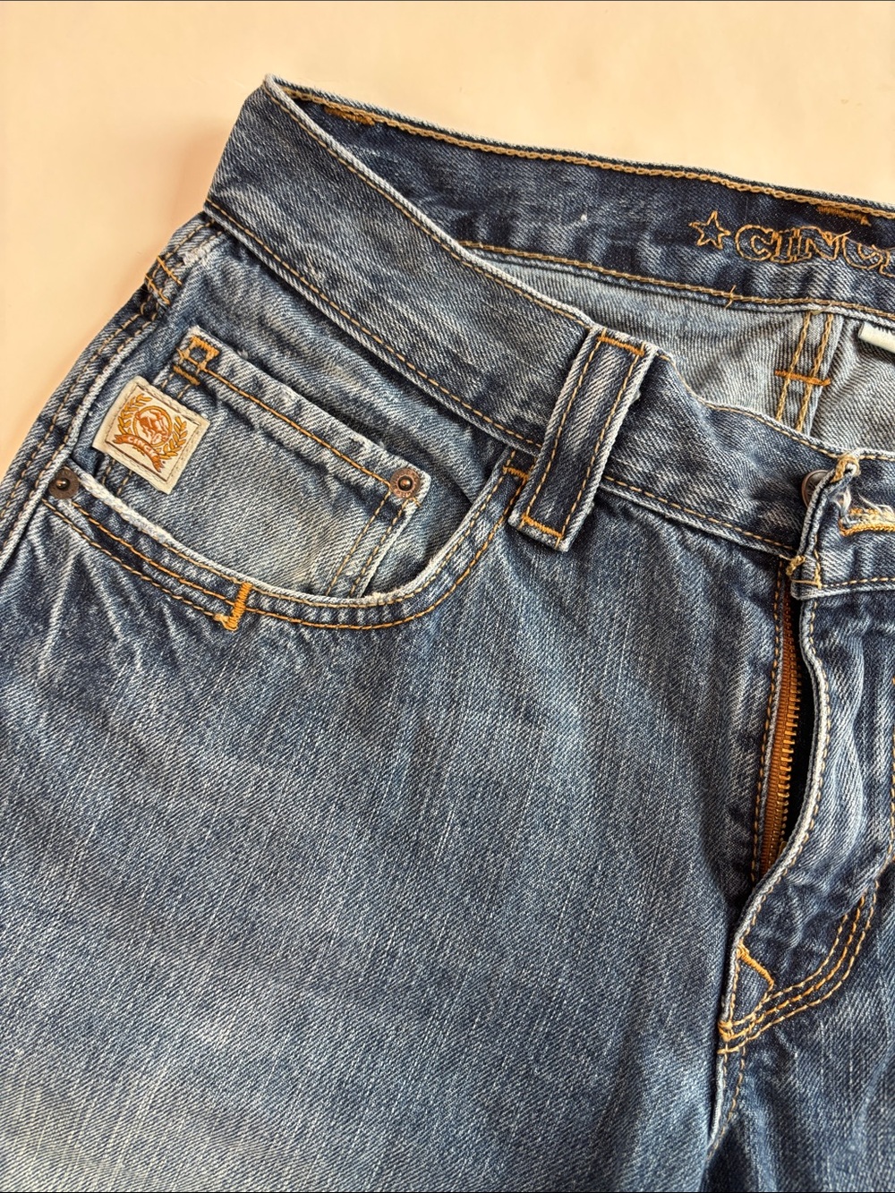 Cinch Carter Denim Jeans in Medium Blue with Contrast Stitching - Picture 10 of 15